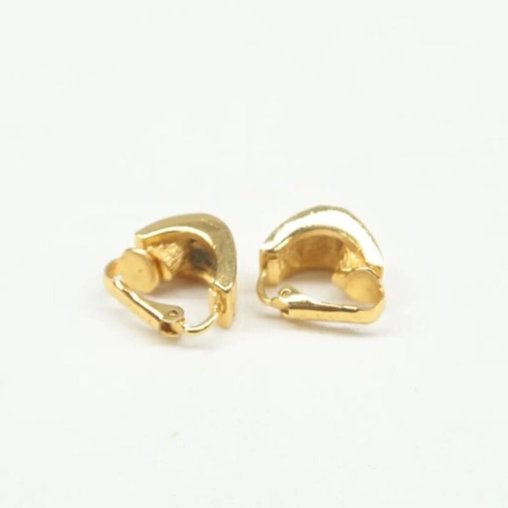 100% Authentic DIOR Gold Metal Clip-On Earrings 323-092924 - Picture 6 of 9